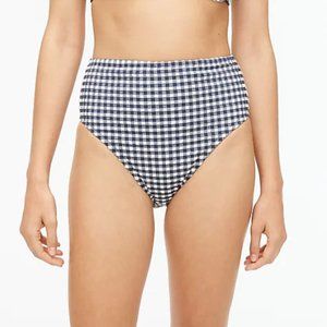 J. Crew High-cut-waist bikini bottom in gingham